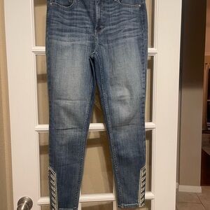 Women's WHBM Blue Jeans with Lace Detail